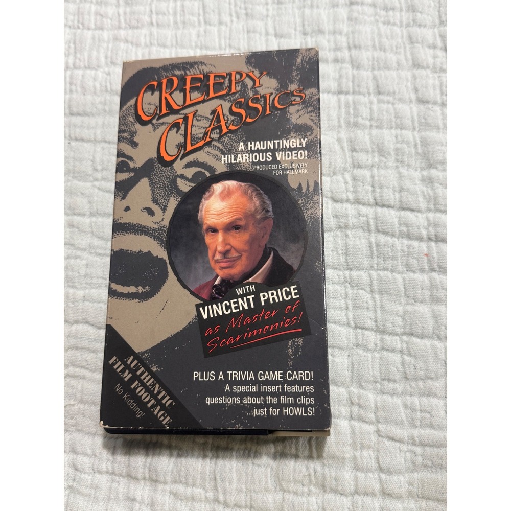 Vintage 1988 Creepy Classics VHS Tape Vincent Price Classic Horror Movie Clips